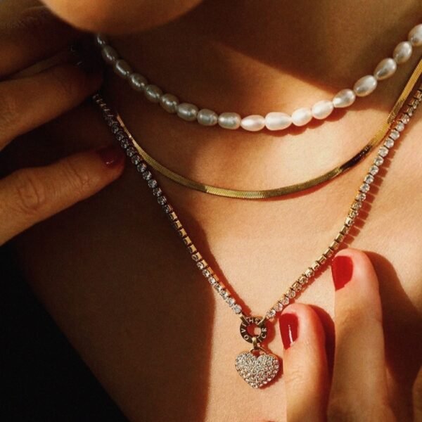 18K Gold Vermeil Herringbone Chain | Dainty necklace | Adjustable 15–17" | 18K Gold over 925 Sterling Silver