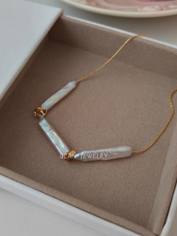 Natural Freshwater Pearl Necklace | 14K Gold Filled | 16.54″ (42cm)
